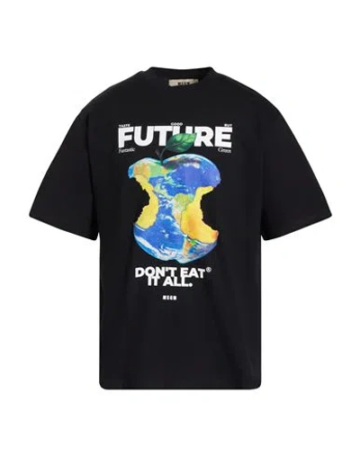 Msgm Fantastic Green Man T-shirt Black Size Xxl Organic Cotton