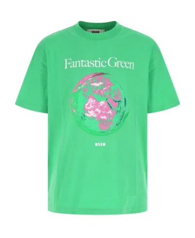 Msgm Fantastic Green Organic Cotton T-shirt