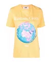 Msgm Fantastic Green-print T-shirt In Nude
