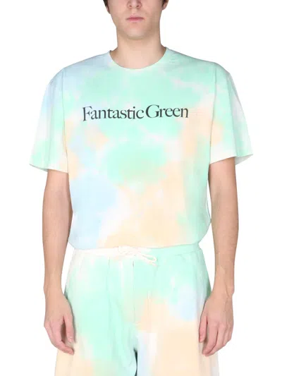 Msgm Fantastic Green 扎染t恤 In Multicolour
