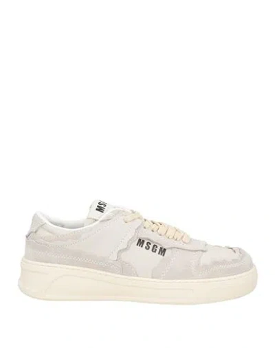 Msgm Fantastic Green Woman Sneakers Grey Size 8 Leather