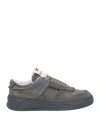Msgm Fantastic Green Woman Sneakers Lead Size 7 Leather In Grey