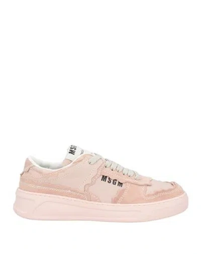 Msgm Fantastic Green Woman Sneakers Pink Size 8 Leather