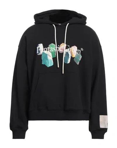 Msgm Fantastic Green X Duccio Maria Gambi Man Sweatshirt Black Size S Organic Cotton