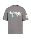 Msgm Fantastic Green X Duccio Maria Gambi Man T-shirt Grey Size M Organic Cotton