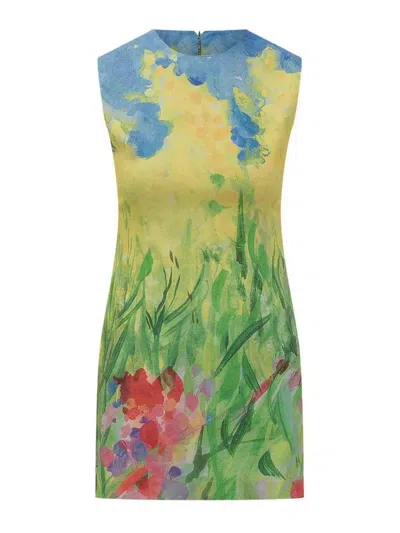 Msgm Fantasy Dress In Multi