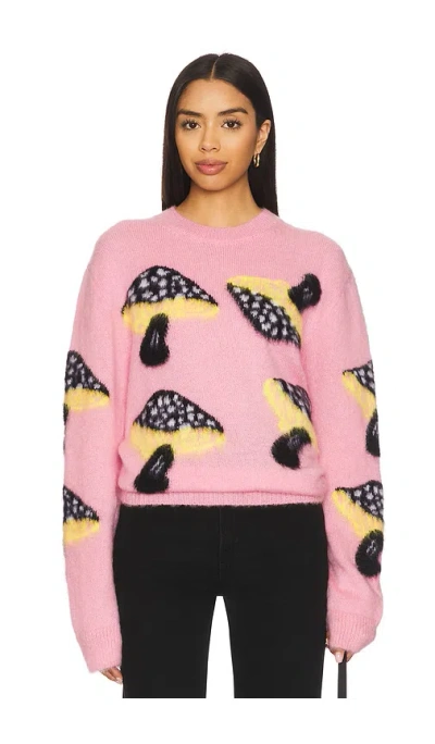 Msgm Fantasy Mushroom Sweater In Pink
