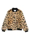 Msgm Faux-fur Bomber Jacket In Animal Print