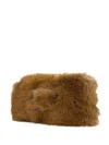 Msgm Fluffy Brown Clutch Bag With Fur Desing In Faux Fur Woman In Brown