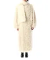 Msgm Faux-fur Long Coat In White