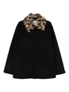 Msgm Faux-fur Collar Jacket In Black