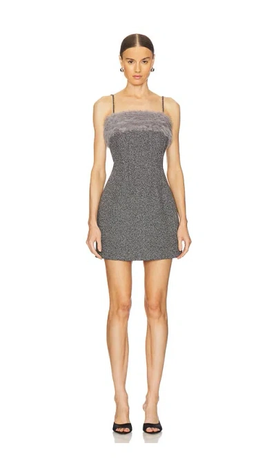 Msgm Faux Fur Dress In Grey