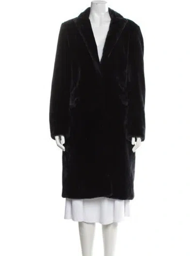 Pre-owned Msgm Faux Fur Faux Fur Coat In Blue