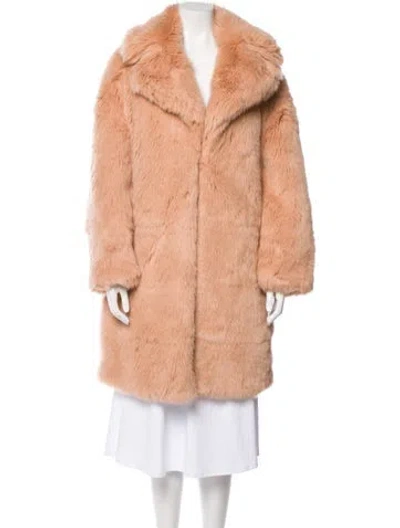 Pre-owned Msgm Faux Fur Faux Fur Coat In Neutral