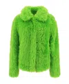 Msgm Faux-fur Jacket In Green