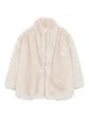 Msgm Faux-fur Jacket In Neutral
