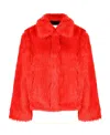 Msgm Eco Front-zip Coat In Red