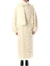 Msgm Faux-fur Long Coat In White