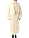 Msgm Faux-fur Long Coat In White
