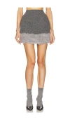 Msgm Faux-fur Trim Mini Skirt In Grey