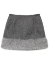 Msgm Faux-fur Trim Mini Skirt In Black