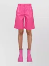 Msgm Faux Leather Bermuda Shorts