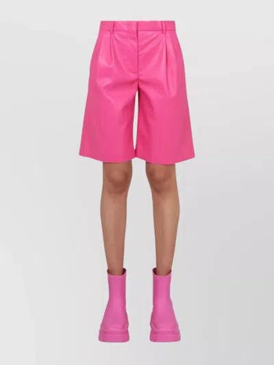 MSGM FAUX LEATHER BERMUDA SHORTS