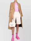 Msgm Faux Leather Bermuda Shorts In Neutral