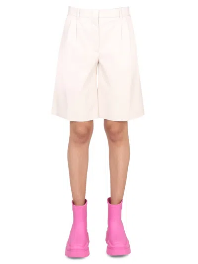 MSGM FAUX LEATHER BERMUDA SHORTS