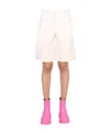 Msgm Faux Leather Bermuda Shorts In White