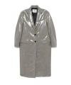 Msgm Patent Coat In Gray