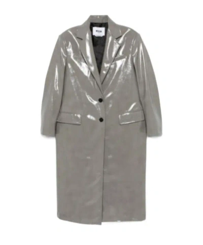 MSGM FAUX-LEATHER COAT