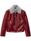 Msgm Faux-leather Coated Jacket In Red