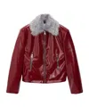 Msgm Faux-leather Coated Jacket In Red