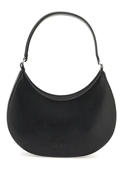Msgm Faux Leather Hobo Shoulder Bag In Black (black)