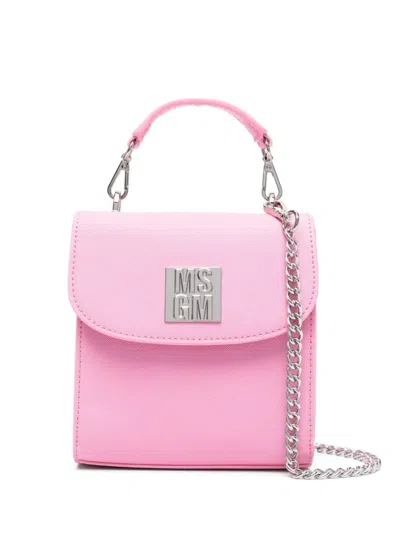 Msgm Kids' Faux-leather Shoulder Bag In Pink