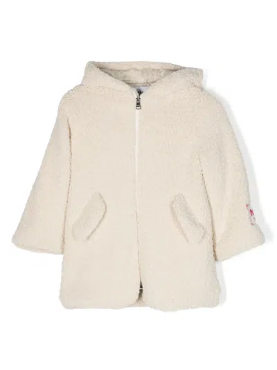 Msgm Kids' Faux-shearling Hooded Jacket In Neutrals