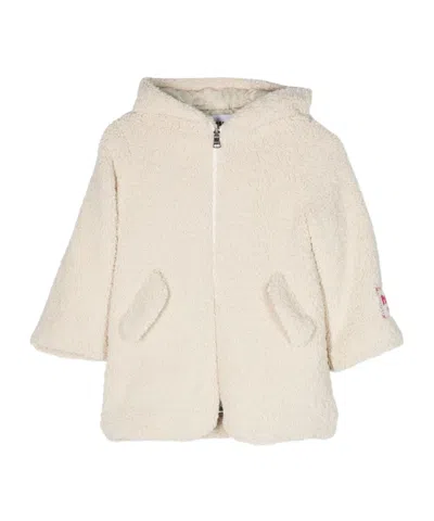 Msgm Faux-shearling Hooded Jacket In Nude