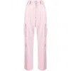 Msgm Faux-leather Cargo Trousers In Multi