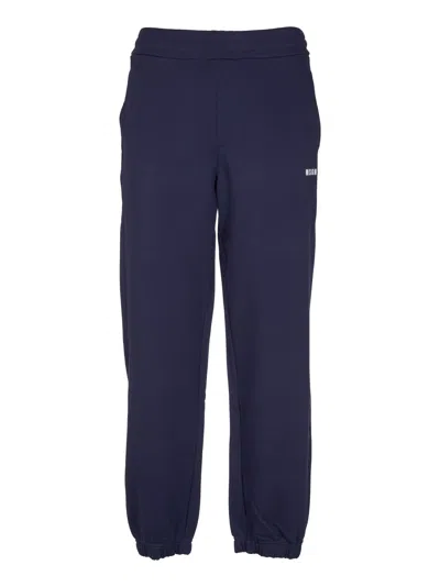 Msgm Felp Track Pants In Ink Blue