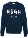 Msgm Logo-print Sweatshirt In Blu