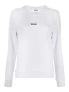 Msgm Mini Logo Cotton Sweatshirt In Gris