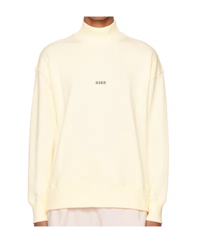 Msgm Felpa Pullover In White