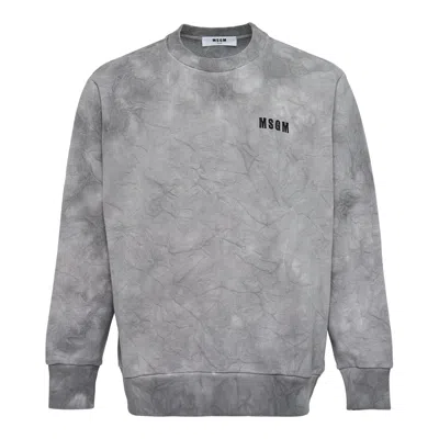 Msgm Felpa Sweatshirt Jumper In Gray