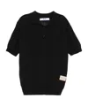 Msgm Fine-knit Polo Shirt In Black