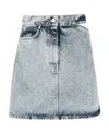 Msgm Fitted Denim Miniskirt In Gray