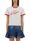 Msgm Logo Crew Neck T-shirt With Contrast Trim