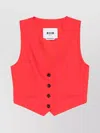 Msgm Fitted V-neck Vest Two Pockets In Red