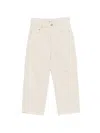 Msgm Ivory Jeans For Boy With Logo In Neutral