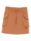 Msgm Flap-pocket Drawstring Skirt In Brown